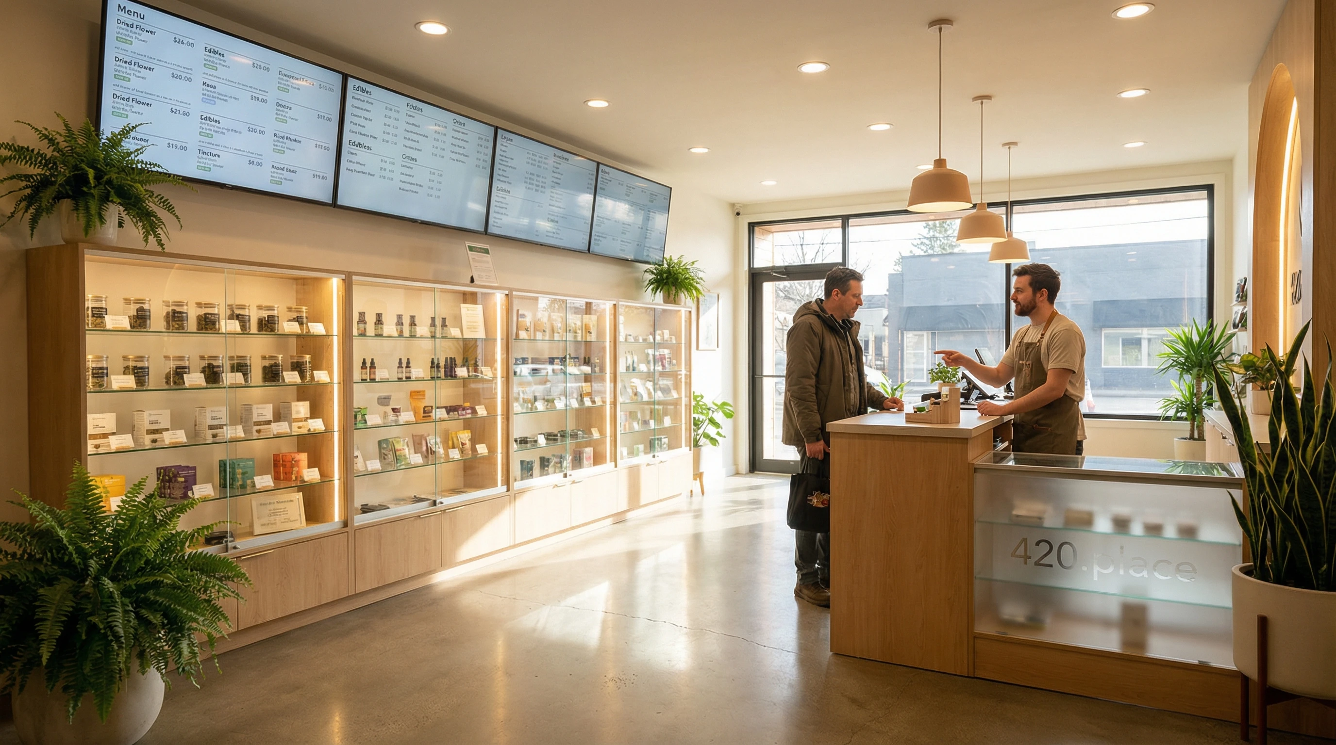 Adult checking a dispensary label and making notes